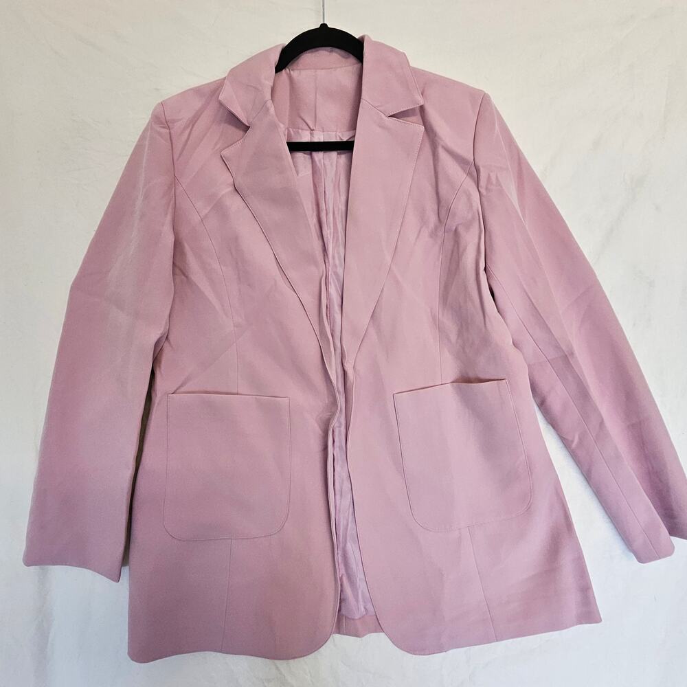Tankaneo Womens Casual Blazer Open Front Office Jacket Size L